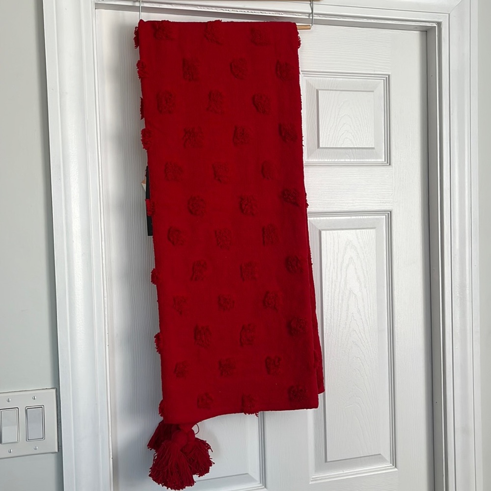 Rachel Zoe Red Dot Throw Blanket - Picture 3 of 5